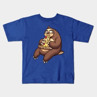 Sloth Eating Pizza Kids T-Shirt